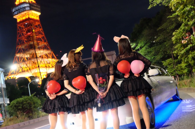 リムジンパーティー東京タワー撮影
